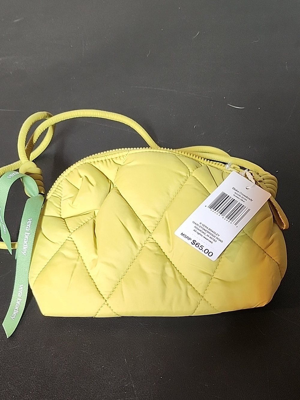 Vera Bradley Quilted Yellow Blake Crossbody Pouch